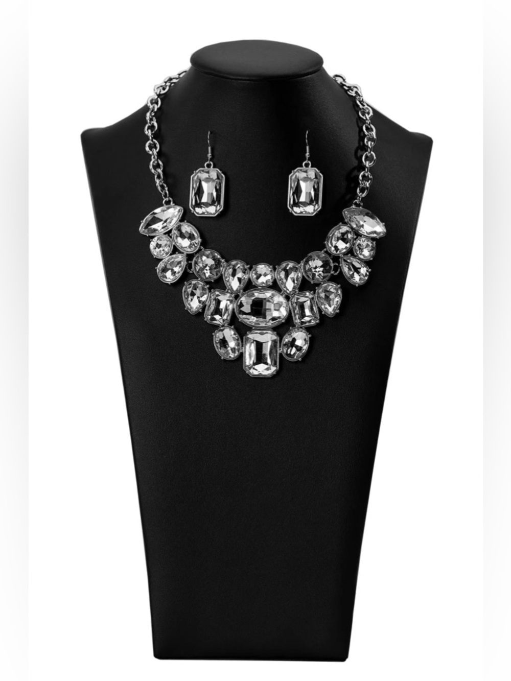 Silver Statement Necklace & Earrings - Picture 2 of 5
